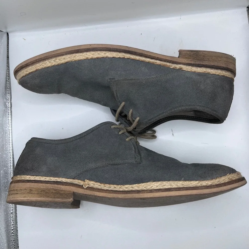 Rogue Suede Oxford Mens 11 Grey Jute‎ Rope Welt Derby Dress Shoes